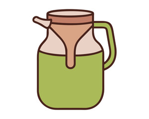 A jar of milk illustration in a bottle