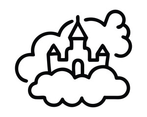 Cloud computing icon with house vector illustration