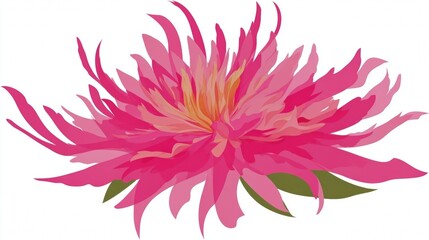 Pink dahlia flower blossom close-up isolated on white background with petals
