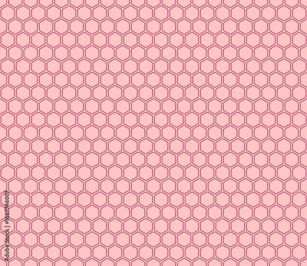 Aufkleber honeycomb background. rose red color on matching background. bold rounded hexagons mosaic pattern. h