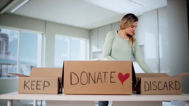 Wardrobe Declutter: Woman Cleans Out Closet, Sorts Clothes