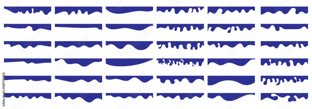 Wall mural collection of dividers shape templates. curve lines, wave collection of abstract design element. mod