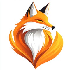 Obraz premium Colorful fox illustration with vibrant orange and white fur showcasing a confident expression