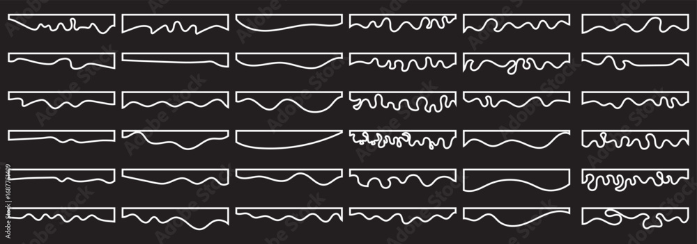 Wall mural collection of dividers shape templates. modern separator header for website and app. curve lines, wa