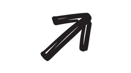 Obraz premium Hand-drawn arrow pointing up, black ink, vector graphic
