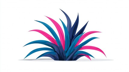 Obraz premium Abstract floral vector design featuring a nature pattern of green leaves and colorful summer flowers