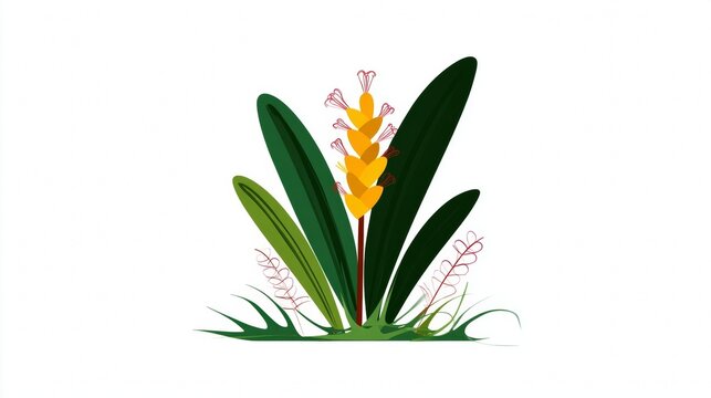 Vector illustration of spring lily of the valley flowers in green grass with white blossoms