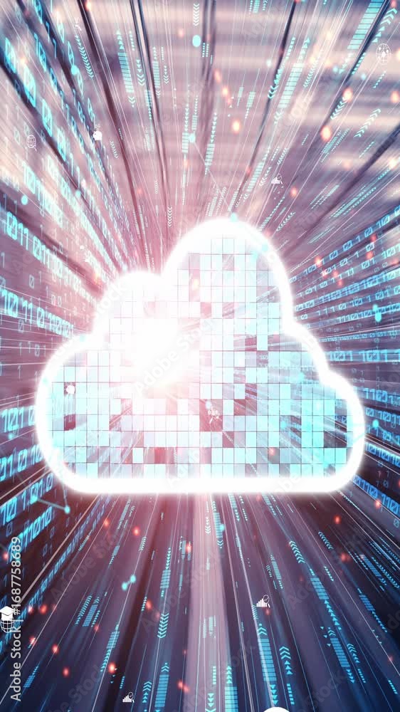 Poster cloud computer and online data storage with tacit intelligent sharing software . concept of smart di