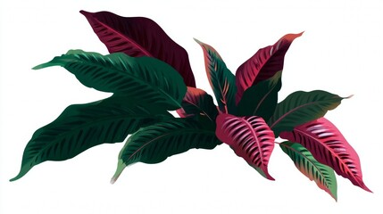 Beautiful red and white poinsettia flower plant with green leaves, a classic Christmas holiday decoration