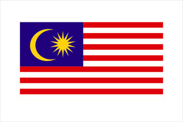 National Flag of Malaysia Featuring Red and White Stripes