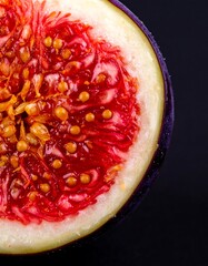 Close-up of a fig slice