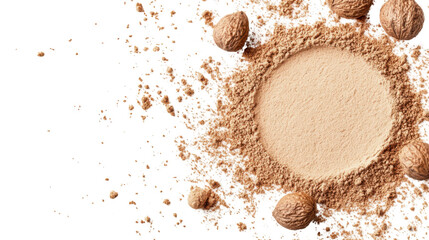 apricot powder on white background 