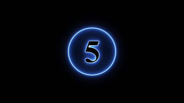 10 seconds countdown timer animation with alpha channel. Ten to zero countdown light gold glow neon animation running animated numbers 10-0, 4k video neon countdown animation.