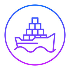 Cargo Ship Vector Icons