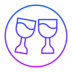 Wine Glasses Vector Icons