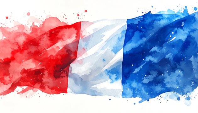 Watercolor French Flag (1)
