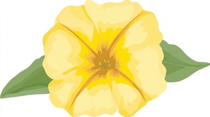 Fototapeta premium Isolated single yellow flower blossom with petals on a white background