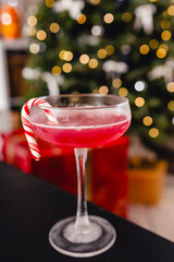 Festive Cocktail with Candy Cane