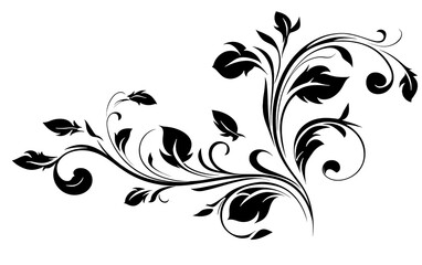 black vector simple clipart floral swirls white background simple design no shadows simple lines vector graphic flat design flat shading vector graphics vecto