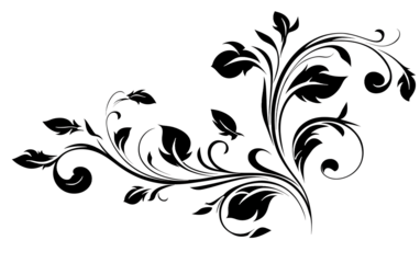 black vector simple clipart floral swirls white background simple design no shadows simple lines vector graphic flat design flat shading vector graphics vecto