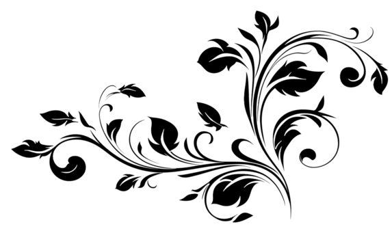 black vector simple clipart floral swirls white background simple design no shadows simple lines vector graphic flat design flat shading vector graphics vecto