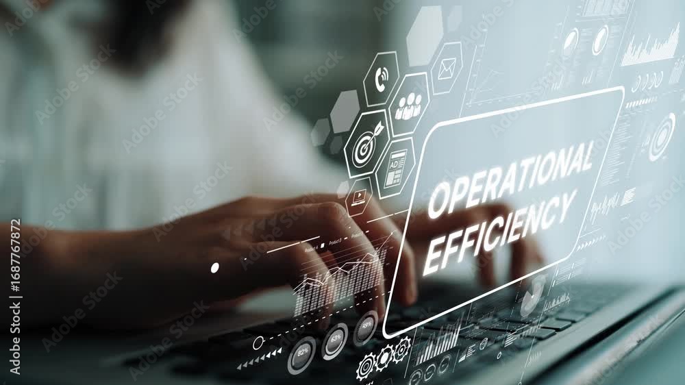 Aufkleber digital transformation concept with focus on operational efficiency and data analysis in modern work