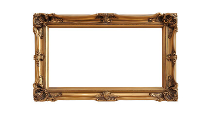 a wooden frame with antique work on the corners 16 9 hanging o white wall with the dimensions of 1920 x 1080
