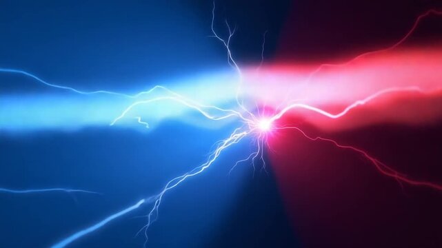 A blue electric field with a red light