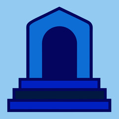 Fototapeta premium blue mosque sign vector element design editable svg file 