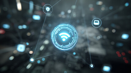 Wireless Network and Digital Communication Technology Concept