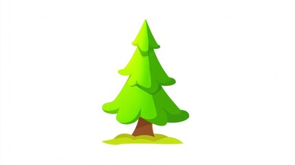 Obraz premium Green fir tree isolated on white for a winter holiday Christmas card design