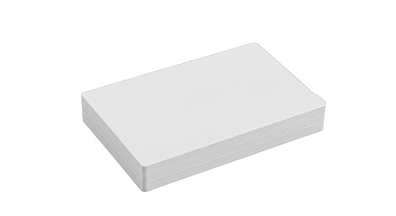 White Rectangular Paper Stack Isolated on Transparent Background: Clean, Simple Design Element for Mockups and Presentations