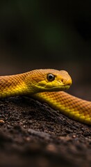Fototapeta premium Yellow Snake on Ground