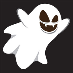 Halloween Funny Ghost Cartoon Character Vector Design