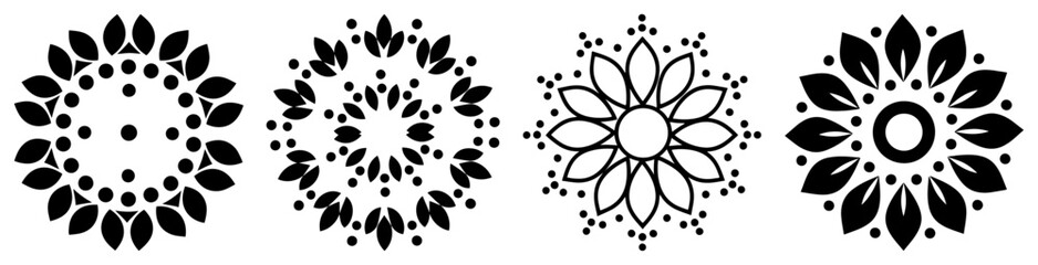 Collection of decorative floral mandala designs