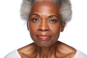 Elegant Senior African Woman Portrait with Silver Hair