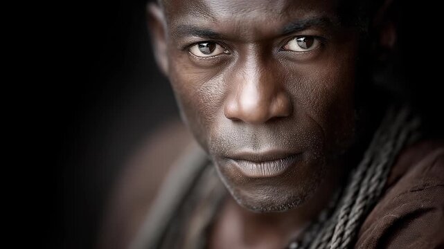 Close-up of a Resolute African Man