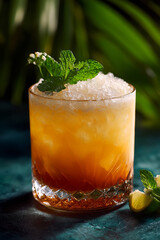 mojito cocktail with mint, ice tea with lemon, Summer party and tropical cocktail bar concept for design.  Refreshing Orange Juice with Ice Cubes Set of daiquiri cocktails with lime slices strawberry 