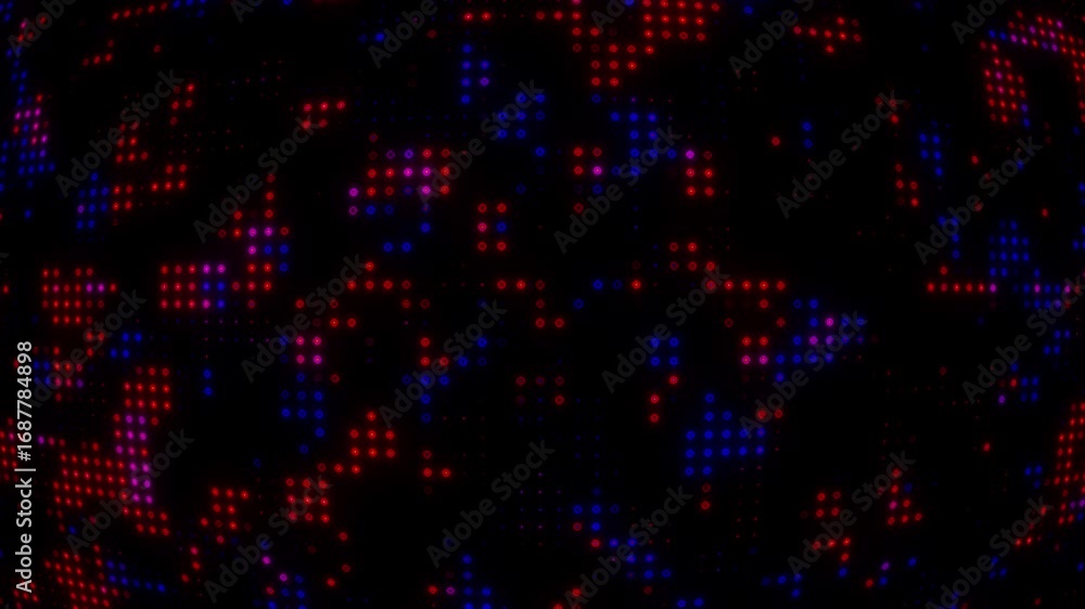 Poster dark blue and red digital grid background | abstract futuristic data pattern for tech, gaming, moder
