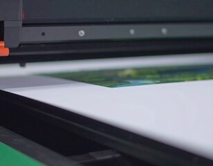 Obraz premium Close-up of large format printer in action