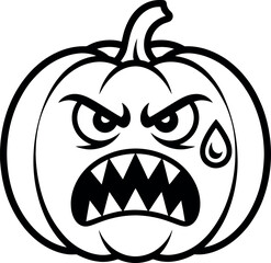 Vector art of angry pumpkin.