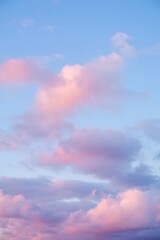 Beautiful pink and purple clouds in the sky