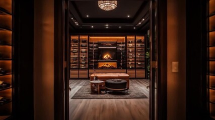 Luxurious Wine Cellar Interior.