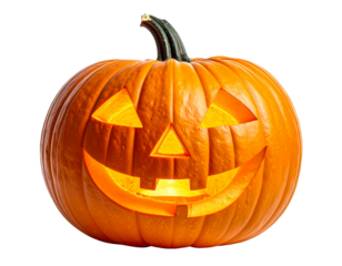 Jack o lantern pumpkin isolated on transparent background png