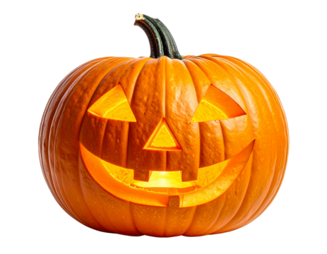 Jack o lantern pumpkin isolated on transparent background png