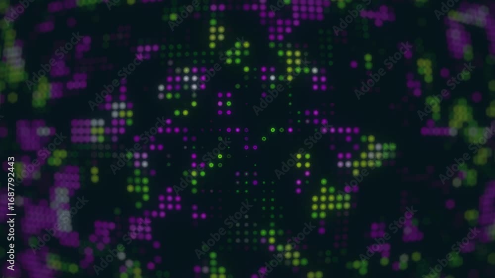 Poster futuristic digital mosaic background | abstract technology particles motion graphics for intro, vj l