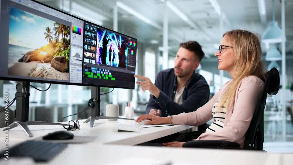 Poster video editor creating web ads: a designer collaboration