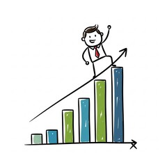 Celebrate business growth with this upward trending bar chart