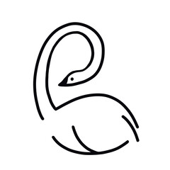 black and white minimalistic doodle icon bird
