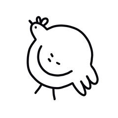black and white minimalistic doodle icon bird